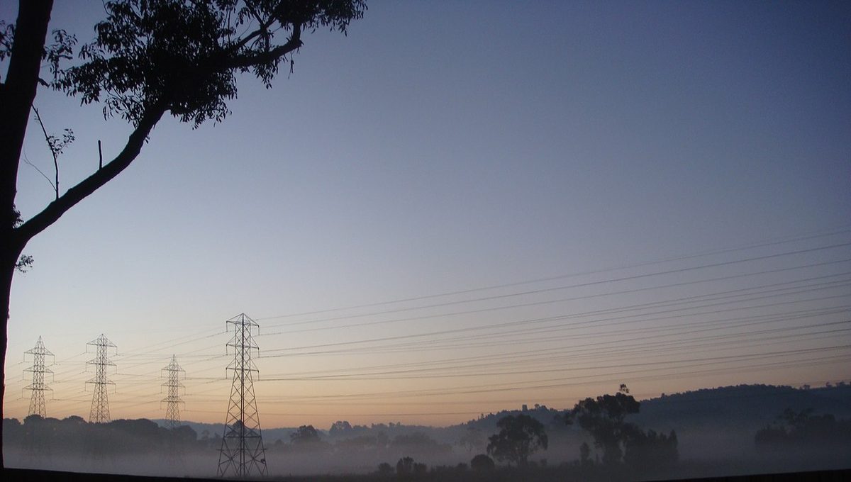 Misty sunset over the Cardinia hills
